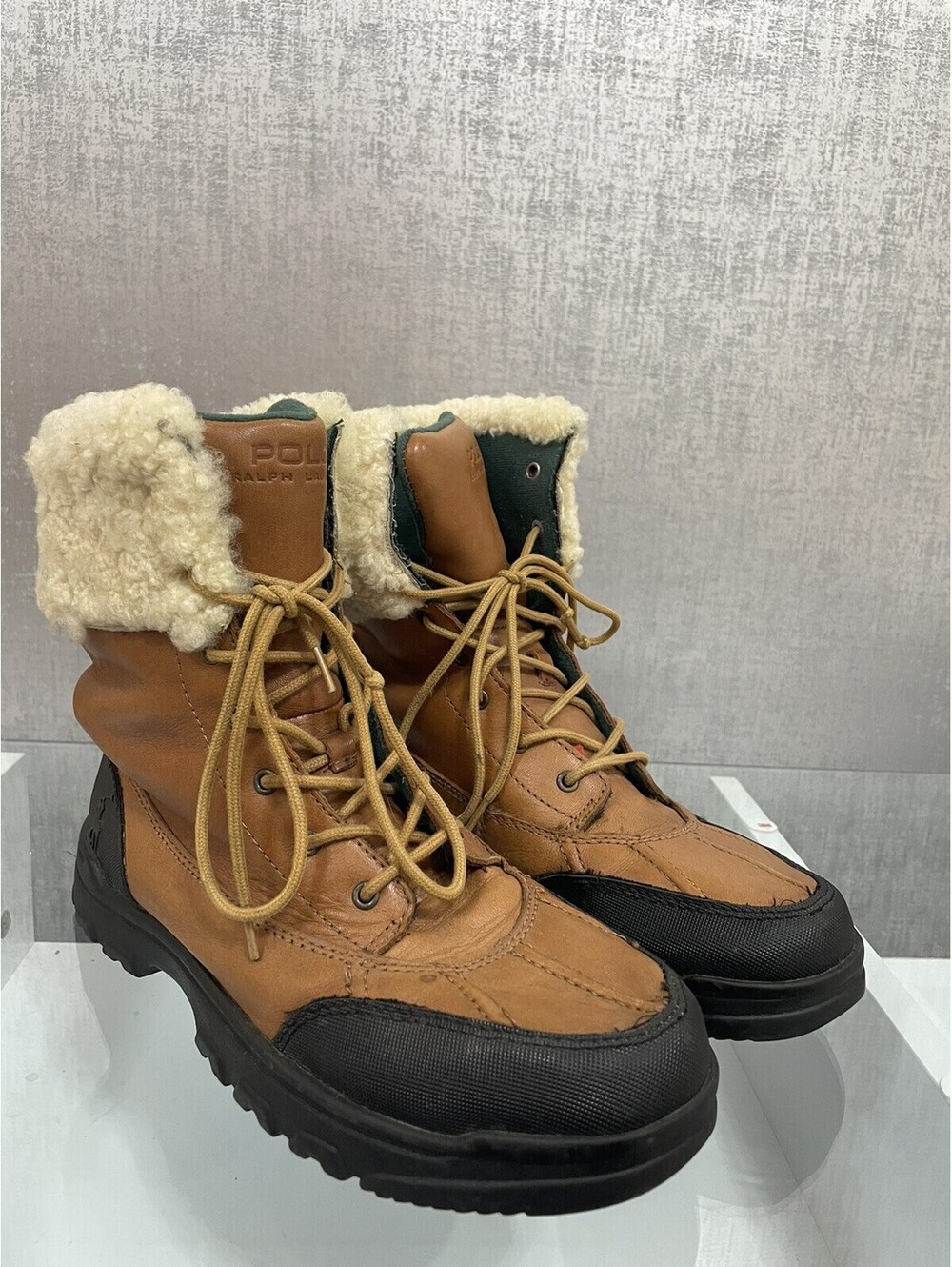 POLO RALPH LAUREN Men's Winter Shearling Boots Size 5 (A314)